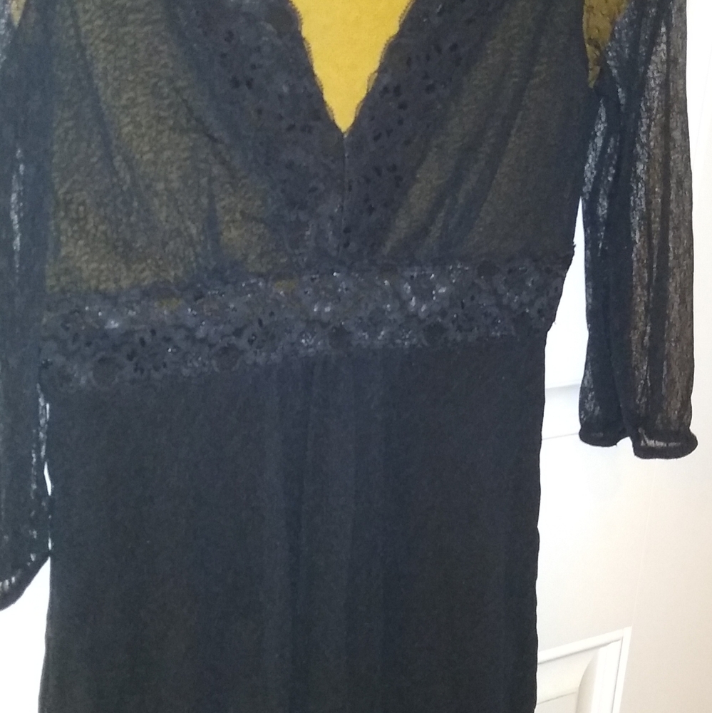 Express Lace Deep V Neck Top